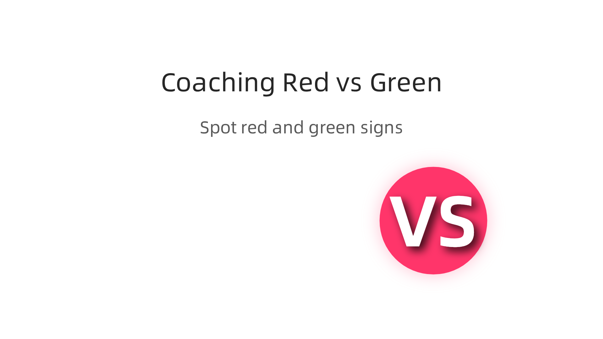 An infographic contrasting red flags (warning signs) and green flags (positive indicators) when evaluating business coaches and training programs.