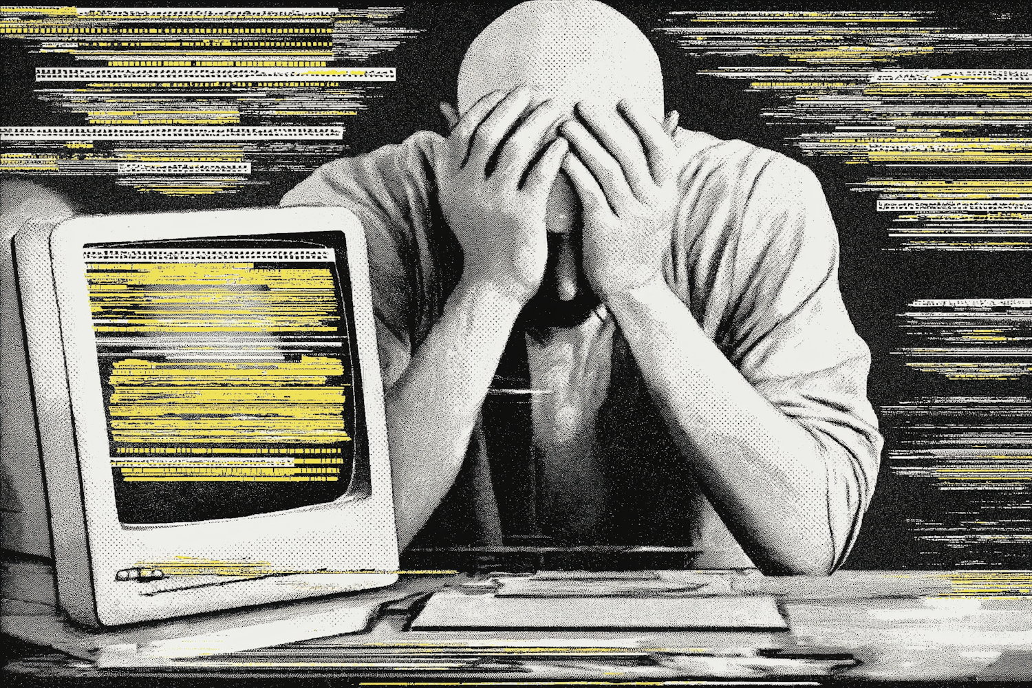 A person expresses visible frustration while looking at a 'Sold Out' message on a digital screen, reflecting the common challenge of securing high-demand concert tickets.