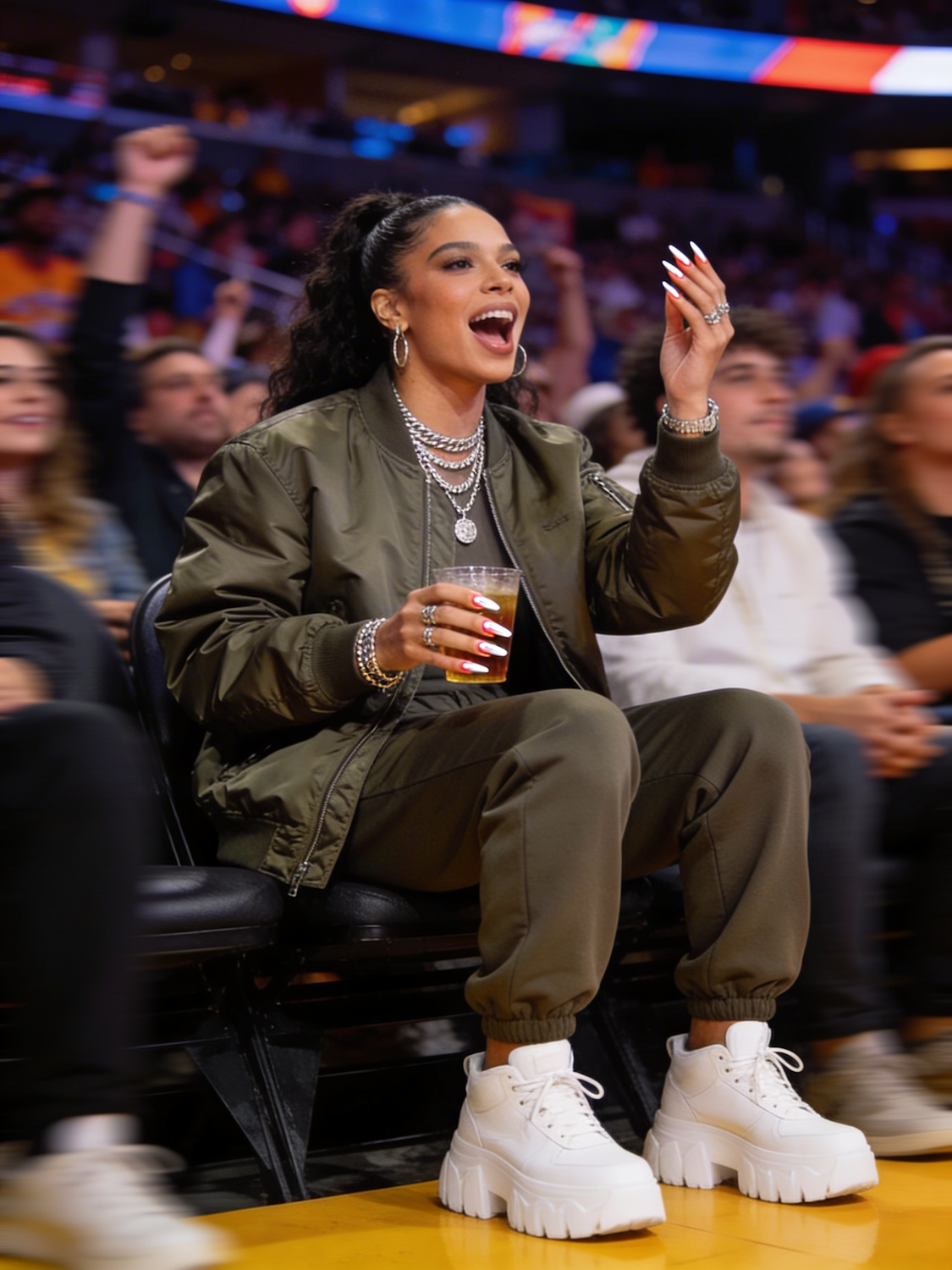 Capture the excitement of a fan immersed in an NFL game, reflecting the core appeal of Sunday Ticket.