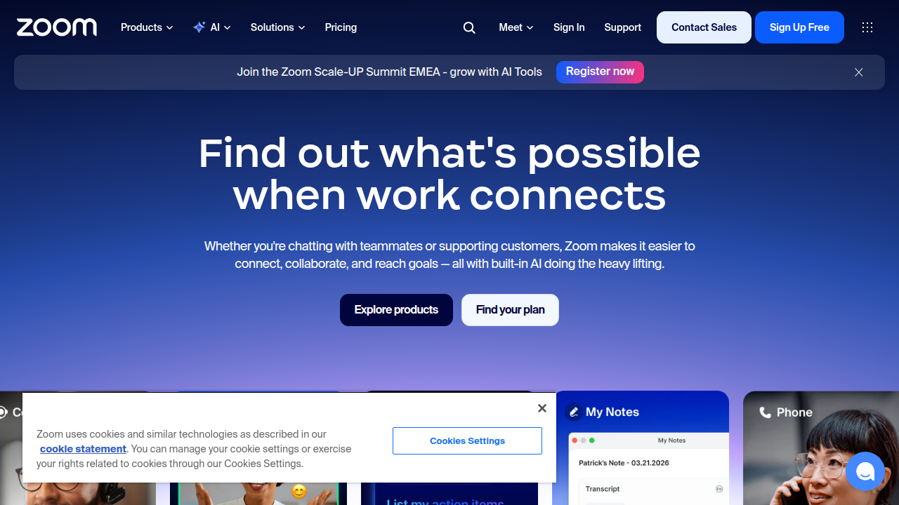 A screenshot of a popular online meeting platform, vital for remote sales conversations with potential clients.