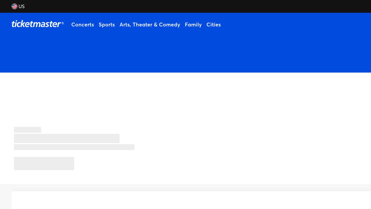 The homepage of Ticketmaster, a major global ticketing platform, often referenced in discussions about ticket sales and customer service.