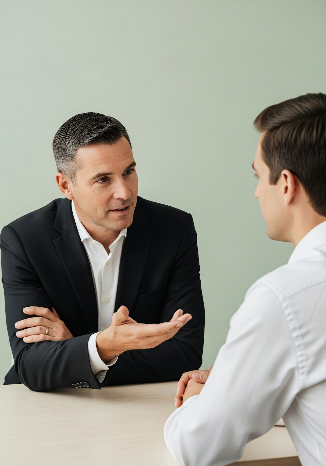 A sales professional demonstrating active listening during a client interaction, a crucial skill for understanding needs and building trust in high-ticket sales.
