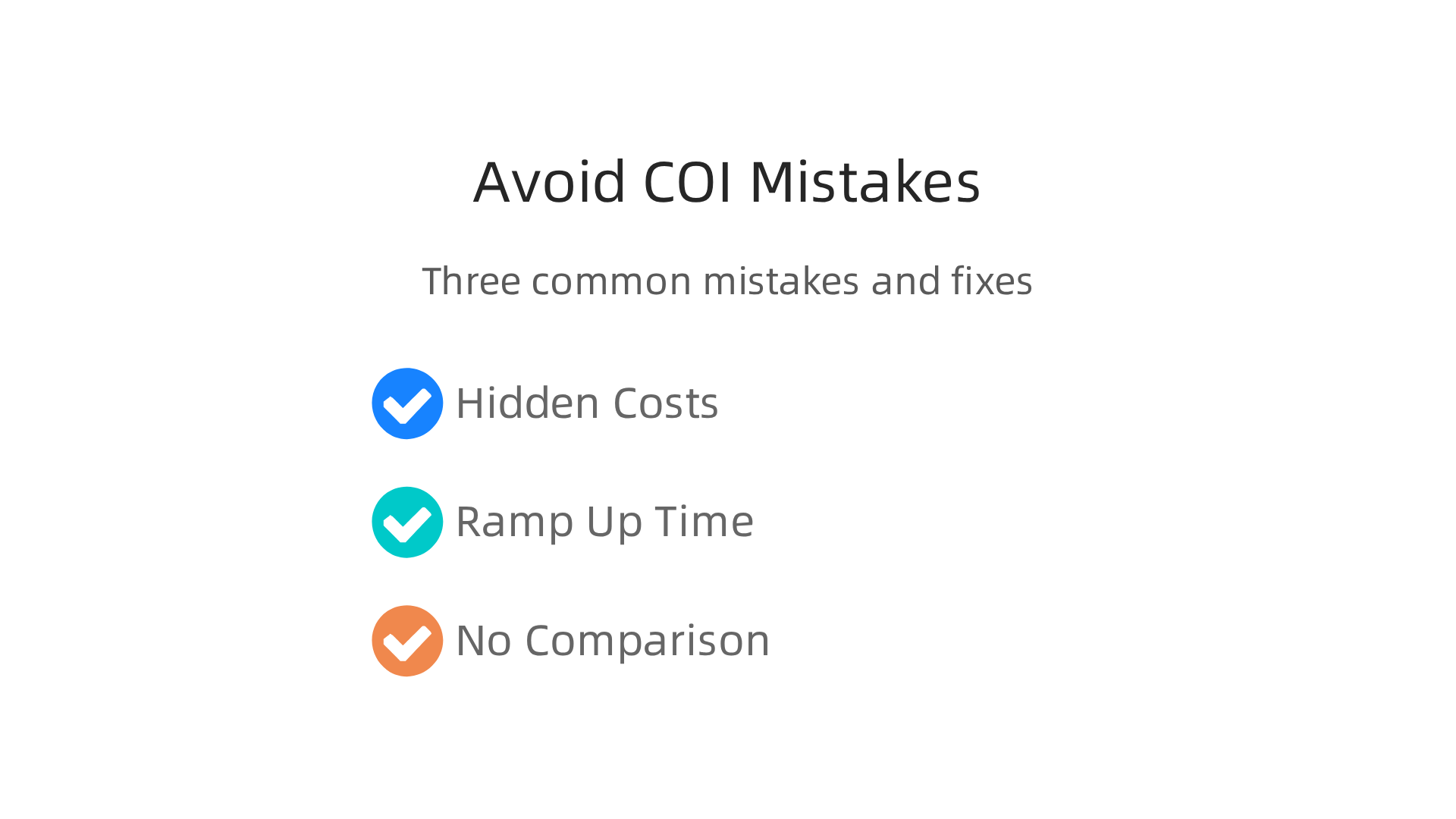 An infographic outlining common pitfalls in COI calculation, such as ignoring hidden costs, underestimating ramp-up time, and failing to compare programs, along with strategies to avoid them.