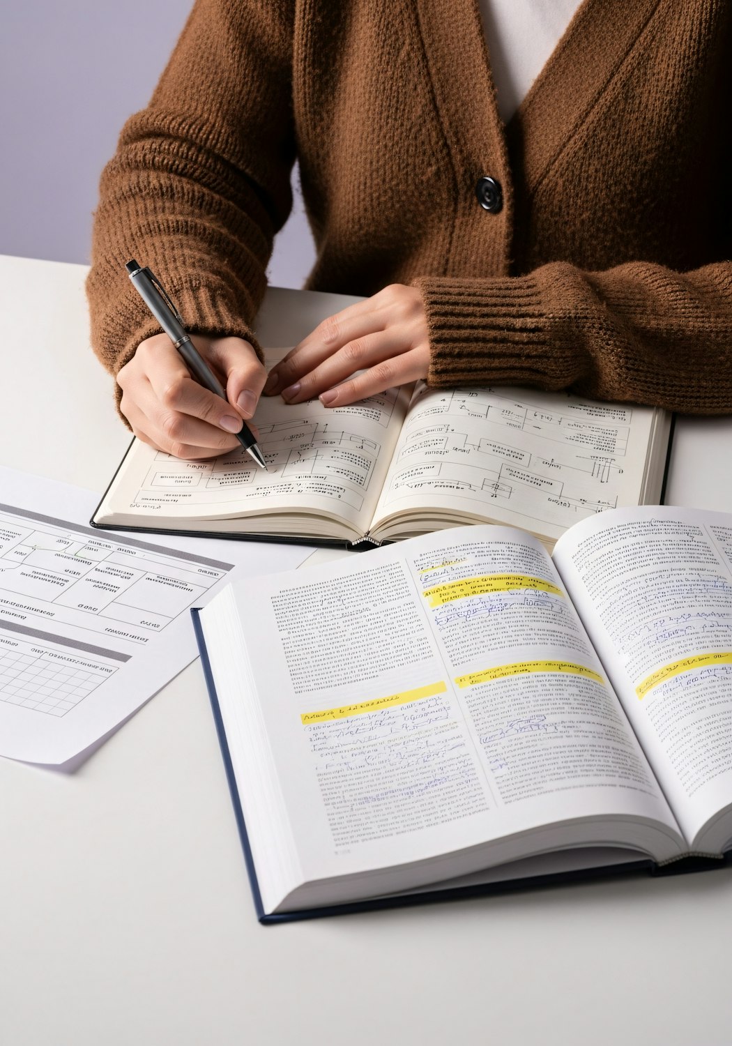 A dedicated individual focusing on learning sales scripts and handling objections, representing the significant time investment required in high-ticket sales.