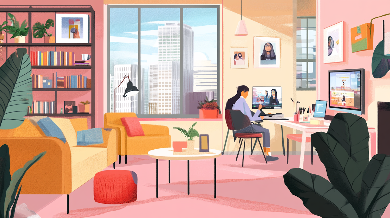 A professional working in a well-equipped home office, illustrating the typical setup and associated costs for remote high-ticket sales roles.